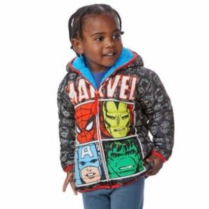 Marvel Heroes Graphic Hoodie Jacket Reversible Sz 6
